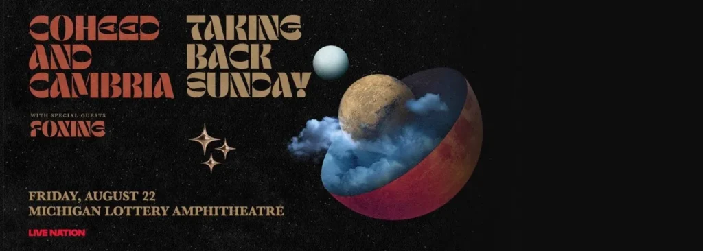 Coheed and Cambria & Taking Back Sunday at Michigan Lottery Amphitheatre at Freedom Hill